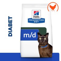 HILL'S Prescription Diet m/d Diabetes Care, Pui, dietă veterinară pisici, hrană uscată, afecțiuni metabolice (diabet) HILL'S Prescription Diet m/d Diabetes Care, Pui, dietă veterinară pisici, hrană uscată, metabolism (diabet), 3kg - 5