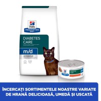 HILL'S Prescription Diet m/d Diabetes Care, Pui, dietă veterinară pisici, hrană uscată, afecțiuni metabolice (diabet) HILL'S Prescription Diet m/d Diabetes Care, Pui, dietă veterinară pisici, hrană uscată, metabolism (diabet), 3kg - 3