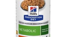 HILL'S Prescription Diet Metabolic, XS-XL, Pui, dietă veterinară, conservă hrană umedă câini, obezitate, (pate), 370g