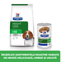 HILL'S Prescription Diet r/d Weight Loss, Pui, dietă veterinară câini, conservă hrană umedă, scădere în greutate, 350g - 6