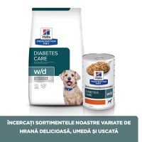 HILL'S Prescription Diet w/d Diabetes Care, Pui, dietă veterinară câini, conservă hrană umedă, metabolism (obezitate si diabet), 370g - 7