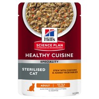 HILL'S Science Plan Healthy Cuisine Sterilised, Pui și Tocană de Legume, plic hrană umedă pisici sterilizate, 80g - 1