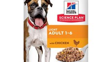 HILL'S SCIENCE PLAN Light, XS-XL, Pui, conservă hrană umedă câini, managementul greutății, (pate), 370g