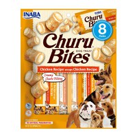 INABA Churu Bites, Pui, recompense fără cereale câini, pernute umplute, 12g x 8 - 1