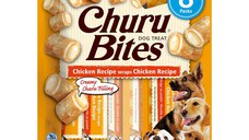 INABA Churu Bites, Pui, recompense fără cereale câini, pernute umplute, 12g x 8