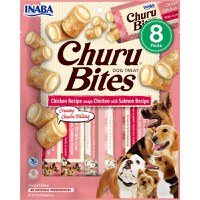 INABA Churu Bites, XS-XL, Pui și Somon, punguță recompense fără cereale câini, semimoist, 92g - 1