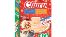 INABA Churu Holiday Edition Box, Pui și Ton, cutie recompense fără cereale pisici, (piure), 280g