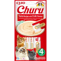 INABA Churu, Ton și Creveți, plic, tub recompense fără cereale pisici, (piure), 56g - 1