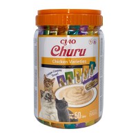 INABA Churu Varieties, Pui, găletușa, tub recompense fără cereale pisici, (piure), 700g - 1