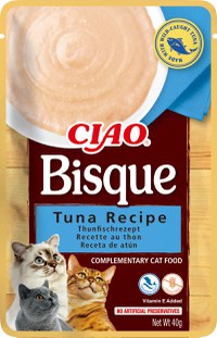 INABA Ciao Bisque, Ton, plic hrană umedă fără cereale pisici, (piure), 40g - 1