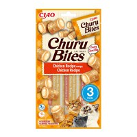 INABA CIAO Churu Bites, Pui, recompense fără cereale pisici, pernute umplute, 10g x 3 - 1