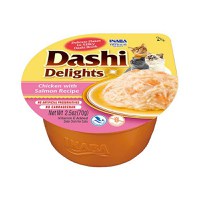 INABA Ciao Dashi, Pui și Somon, bol hrană umedă fără cereale pisici, (în sos), 70g - 1