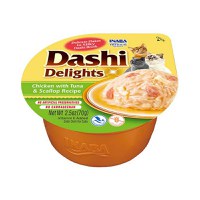 INABA Ciao Dashi, Pui, Ton și Scoici, bol hrană umedă fără cereale pisici, (în sos), 70g - 1