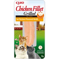 INABA Ciao Grilled Fillet, Pui, plic recompense fără cereale pisici, (în sos), 25g - 1