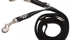 JULIUS-K9 Color & Gray, lesă antiderapantă dublu ajustabilă cu mâner câini, 2 carabine, 50kg, textil, bandă, 20mm x 2.2m JULIUS-K9 Color & Gray, lesă antiderapantă dublu ajustabilă cu mâner câini, 2 carabine, 50kg, textil, bandă, 20mm x 2.2m, negru
