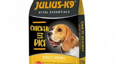 JULIUS-K9 Hypoallergenic Adult Menu, XS-XL, Pui și Orez, hrană uscată câini, alergii, 12kg