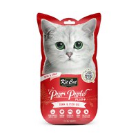 KIT CAT Purr Puree Plus Skin & Coat, Ton, plic, punguță recompense funcționale fără cereale pisici, piele & blană, (piure), 15g x 4buc - 1