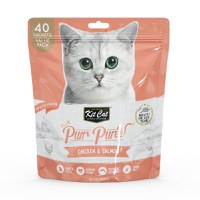 KIT CAT Purr Puree, Pui și Somon, plic, punguță recompense fără cereale pisici, (piure), multipack, 15g x 40buc - 1