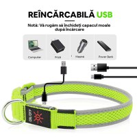 KPUPLOL Zgardă cu LED, Reîncarcabilă, Verde, L, 38 - 61 cm - 3