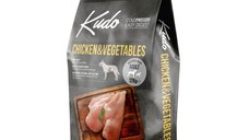 KUDO Adult All Breeds, XS-XL, Pui și Legume, hrană uscată conținut redus cereale câini, presată la rece, 12kg