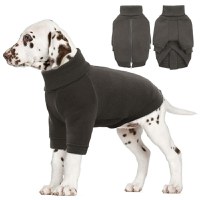 KUOSER Jachetă Fleece cu Fermoar pentru Câini, Gri, M, 37cm - 1