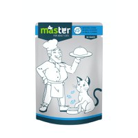 MASTER, Pește, plic hrană umedă pisici, (în sos), 80g - 1