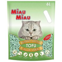 MIAU MIAU, Aloe Vera, așternut igienic pisici, peleți, tofu, aglomerant, ecologic, biodegradabil, 6l - 1