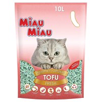 MIAU MIAU, Fresh, așternut igienic pisici, peleți, tofu, aglomerant, ecologic, biodegradabil, 10l - 1