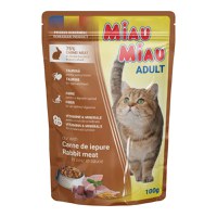 MIAU MIAU, Iepure, plic hrană umedă pisici, (în sos), 100g - 1