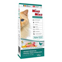 MIAU MIAU Indoor & Sterilised, Pui, hrană uscată pisici sterilizate, 10kg - 1