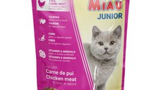 MIAU MIAU Kitten, Pui, plic hrană umedă pisici junior, (în sos), 100g