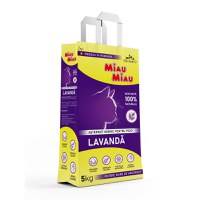 MIAU MIAU, Lavanda, așternut igienic pisici, granule, bentonită, aglomerant, neutralizare mirosuri, 5kg - 1