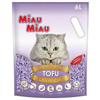 MIAU MIAU, Lavanda, așternut igienic pisici, peleți, tofu, aglomerant, ecologic, biodegradabil, 6l - 1