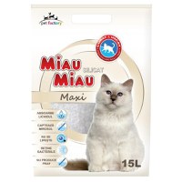 MIAU MIAU Maxi, neparfumat, așternut igienic pisici, granule, silicat, neaglomerant, neutralizare mirosuri, 15l - 1