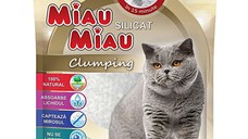 MIAU MIAU, neparfumat, așternut igienic pisici, granule, silicat, aglomerant, neutralizare mirosuri, 5l