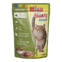 MIAU MIAU, Rață, plic hrană umedă pisici, (în sos), 100g - 1