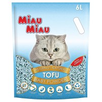 MIAU MIAU, Talc, așternut igienic pisici, peleți, tofu, aglomerant, ecologic, biodegradabil, 6l - 1