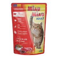 MIAU MIAU, Vită, plic hrană umedă pisici, (în sos), 100g - 1