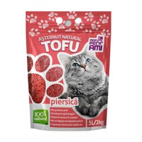 MON PETIT AMI Tofu, Piersici, așternut igienic pisici, peleți, tofu, aglomerant, neutralizare mirosuri, biodegradabil, 5l - 1