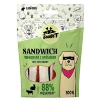 MR BANDIT Sandwich, XS-XL, Vită și Iepure, punguță recompense câini, 500g - 1