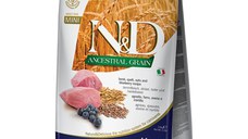 N&D Ancestral Grain Adult Mini, XS-S, Miel și afine, hrană uscată conținut redus cereale câini, 7kg