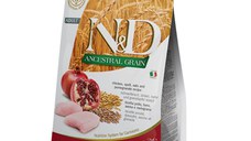 N&D Ancestral Grain, Pui și Rodie, hrană uscată conținut redus cereale pisici, 10kg