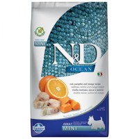 N&D Ocean Adult Mini, XS-S, Cod și dovleac, hrană uscată fără cereale câini, 2.5kg - 1