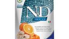 N&D Ocean Adult Mini, XS-S, Cod și dovleac, hrană uscată fără cereale câini, 2.5kg