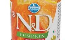 N&D Pumpkin, XS-XL, Prepeliță, conservă hrană umedă fără cereale câini, (în sos), 285g