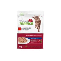 NATURAL TRAINER, Vită, plic hrană umedă pisici, (în sos), 85g - 1