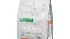 NATURES PROTECTION Superior Care White Dogs Small&Mini, Somon, hrană uscată fără cereale câini, reducerea petelor maronii la câinii albi, 10kg