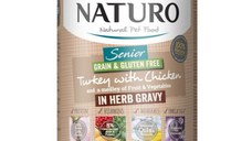 NATURO Grain Free, XS-L, Curcan și Pui, conservă hrană umedă fără cereale câini, (în sos), 390g