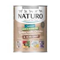 NATURO Grain Free, XS-L, Curcan și Pui, conservă hrană umedă fără cereale câini, (în sos), 390g - 1