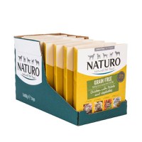 NATURO Grain Free, XS-L, Pui și Legume, tăviță hrană umedă fără cereale câini, (în aspic), 400g - 1